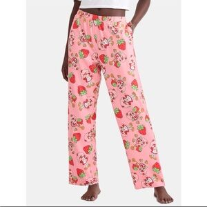 Strawberry Shortcake Pink New Print  Pajama Lounge Pants size small NEW!!